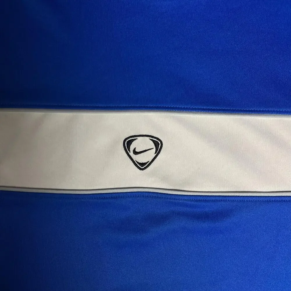 Nike Shirt Mens L Blue White Colorblock Jersey Athletic Training Top Gym